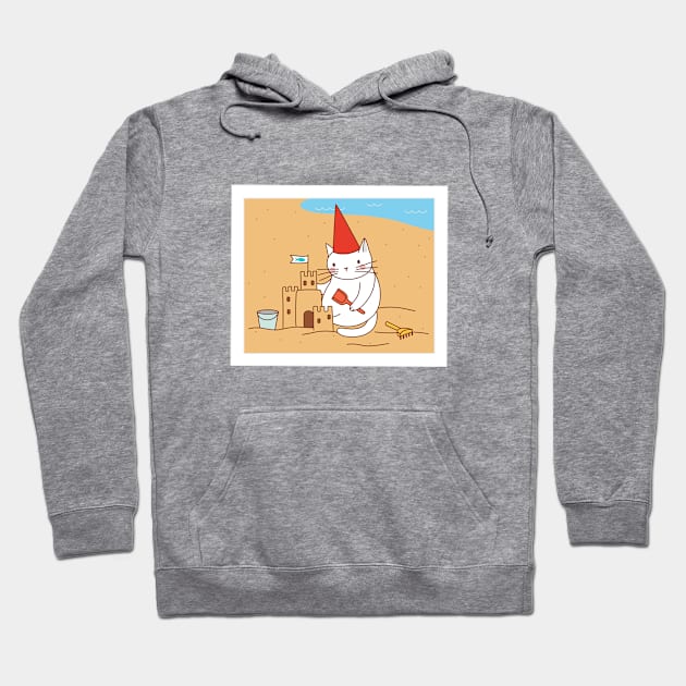 White Cat’s postcards: watch the tide Hoodie by runcatrun